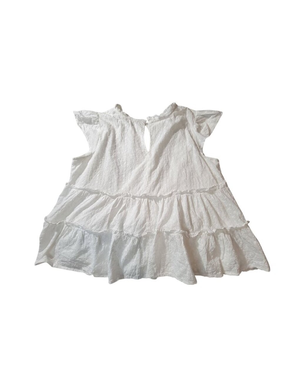 True Craft White Tiered Ruffle Women’s Top
